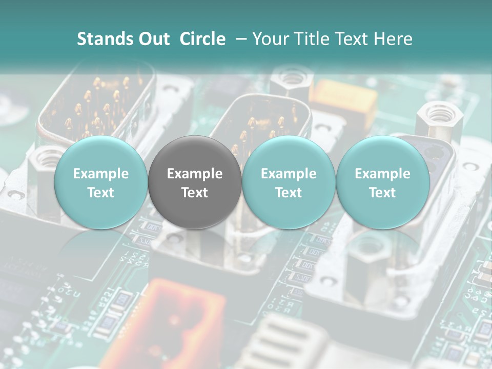 A Close Up Of A Computer Motherboard With Wires PowerPoint Template