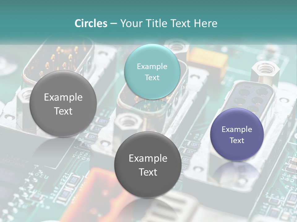 A Close Up Of A Computer Motherboard With Wires PowerPoint Template