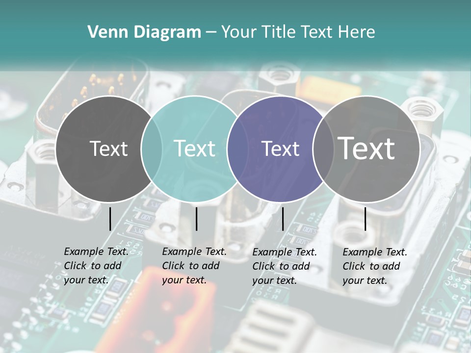 A Close Up Of A Computer Motherboard With Wires PowerPoint Template