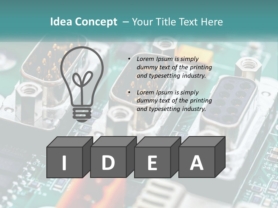 A Close Up Of A Computer Motherboard With Wires PowerPoint Template