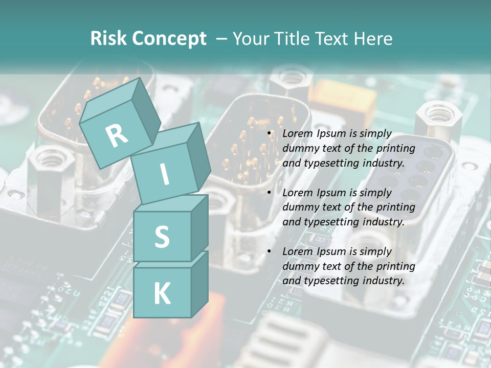 A Close Up Of A Computer Motherboard With Wires PowerPoint Template