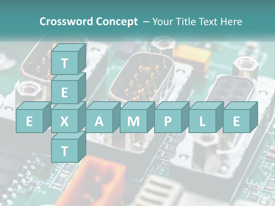 A Close Up Of A Computer Motherboard With Wires PowerPoint Template