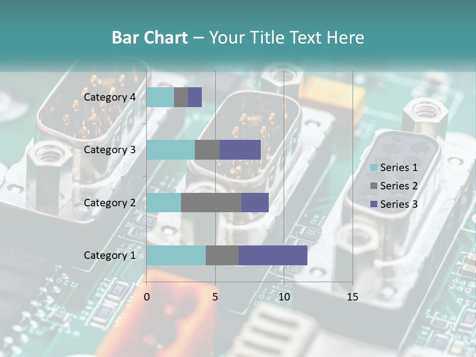 A Close Up Of A Computer Motherboard With Wires PowerPoint Template