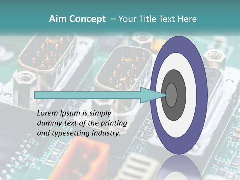A Close Up Of A Computer Motherboard With Wires PowerPoint Template
