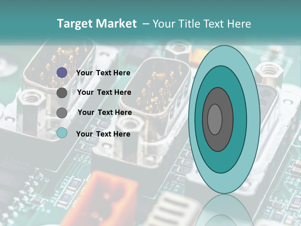 A Close Up Of A Computer Motherboard With Wires PowerPoint Template