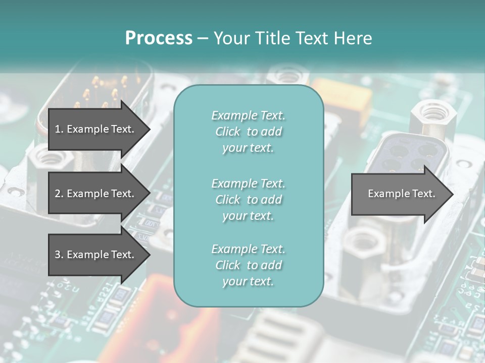 A Close Up Of A Computer Motherboard With Wires PowerPoint Template