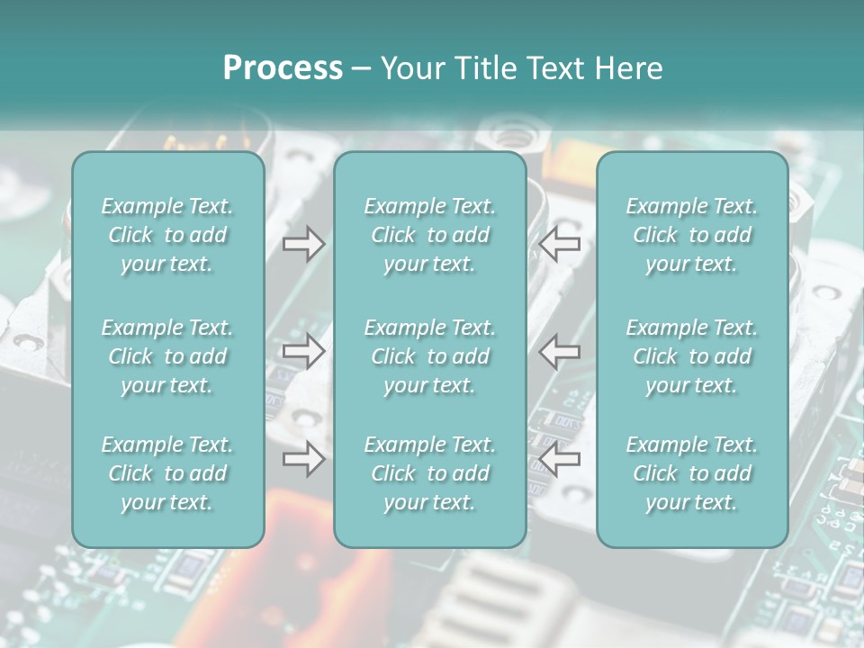 A Close Up Of A Computer Motherboard With Wires PowerPoint Template
