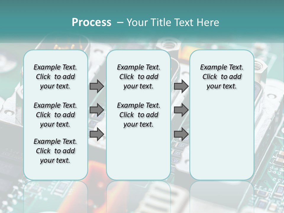 A Close Up Of A Computer Motherboard With Wires PowerPoint Template