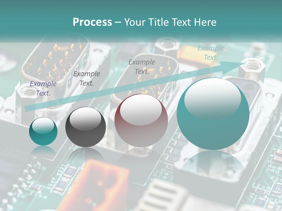 A Close Up Of A Computer Motherboard With Wires PowerPoint Template