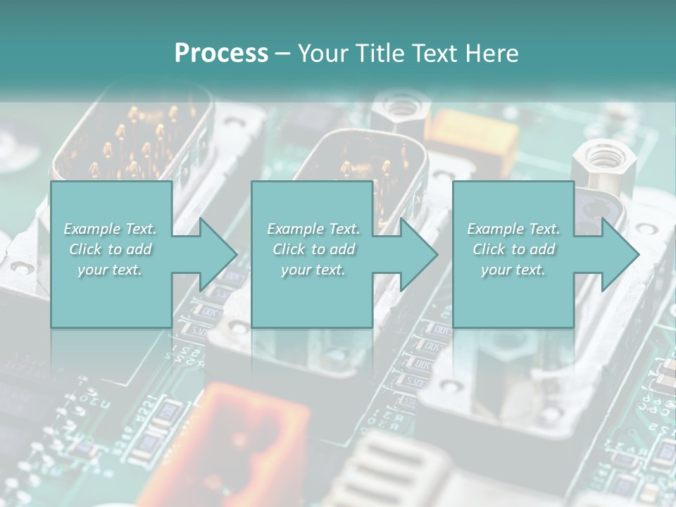 A Close Up Of A Computer Motherboard With Wires PowerPoint Template