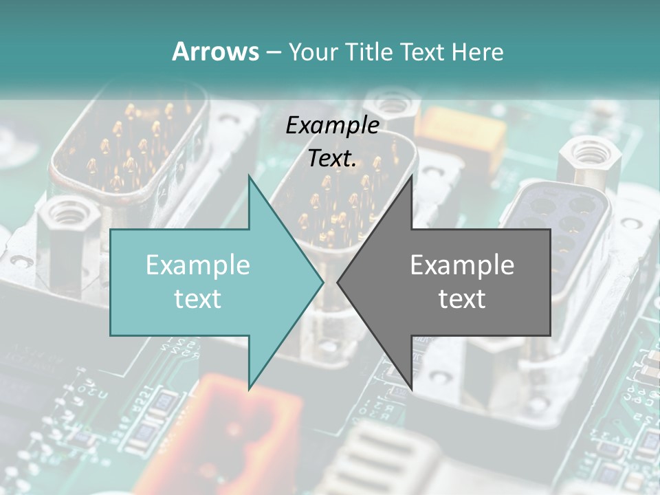 A Close Up Of A Computer Motherboard With Wires PowerPoint Template