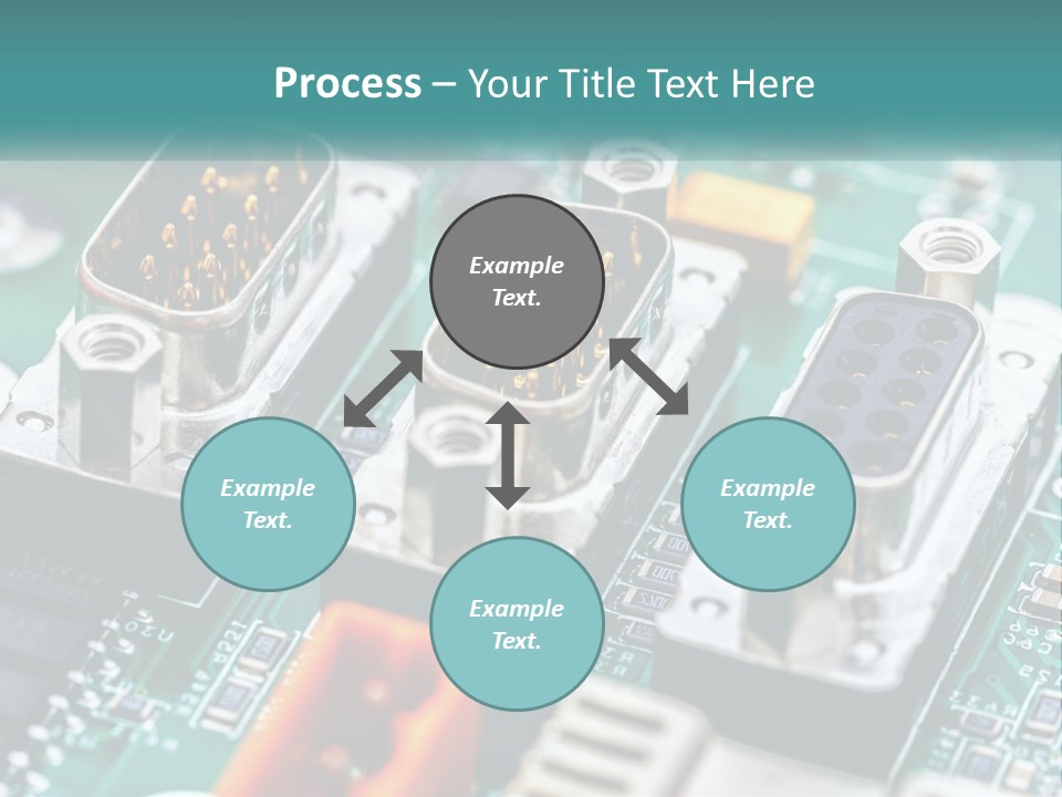 A Close Up Of A Computer Motherboard With Wires PowerPoint Template