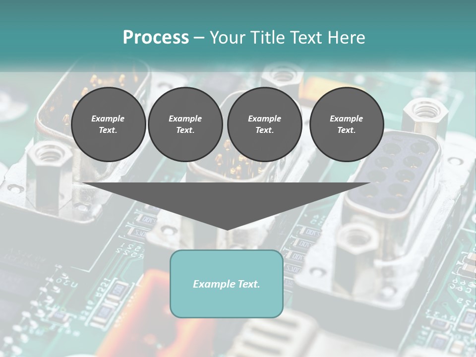 A Close Up Of A Computer Motherboard With Wires PowerPoint Template