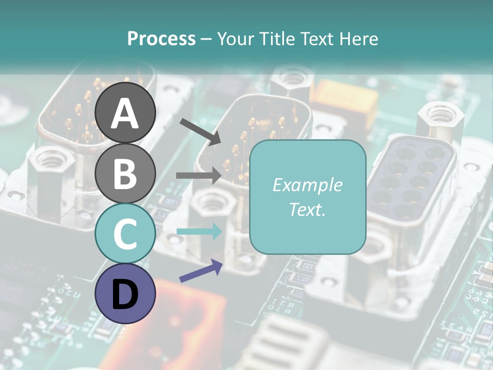 A Close Up Of A Computer Motherboard With Wires PowerPoint Template