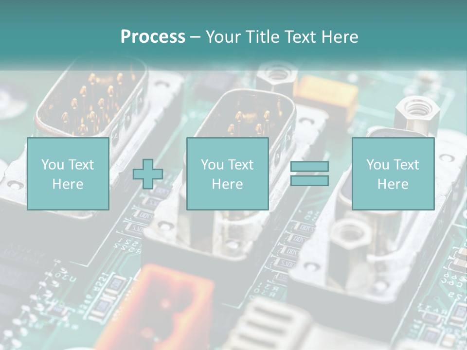 A Close Up Of A Computer Motherboard With Wires PowerPoint Template