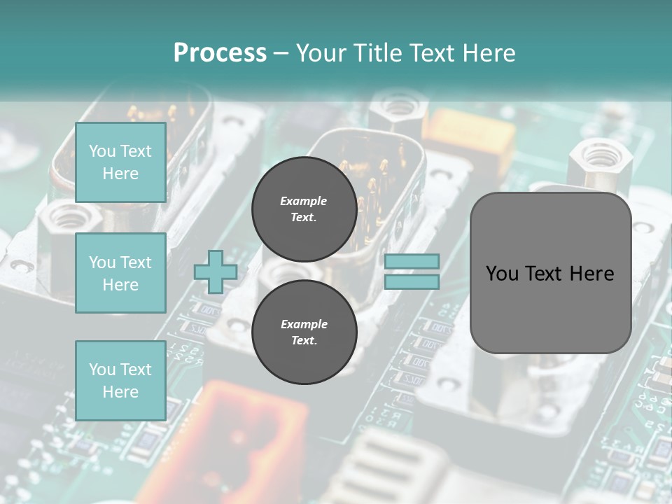A Close Up Of A Computer Motherboard With Wires PowerPoint Template