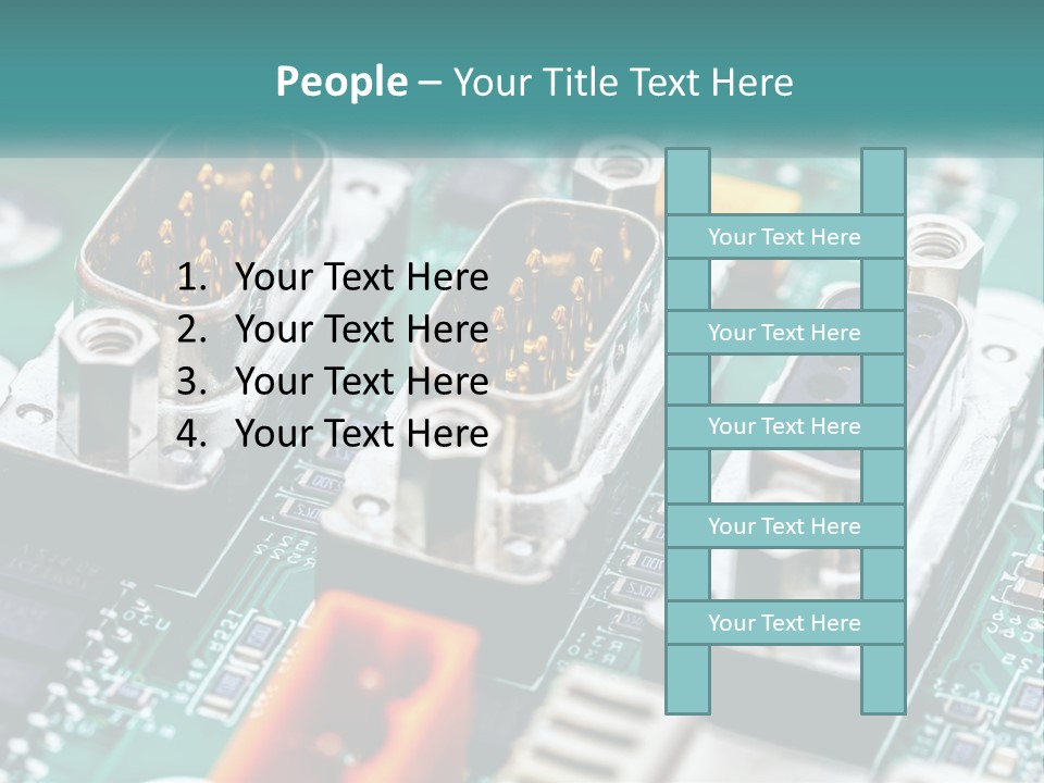 A Close Up Of A Computer Motherboard With Wires PowerPoint Template