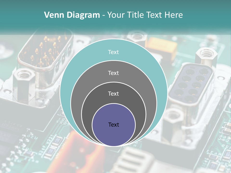 A Close Up Of A Computer Motherboard With Wires PowerPoint Template