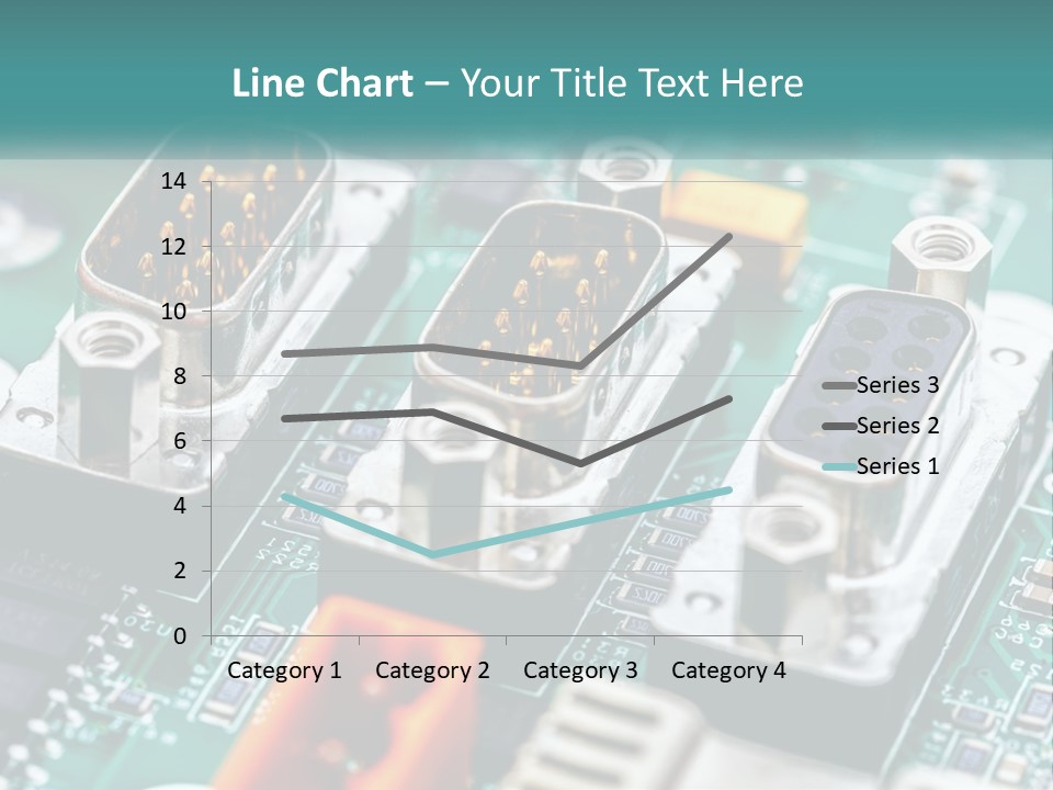 A Close Up Of A Computer Motherboard With Wires PowerPoint Template