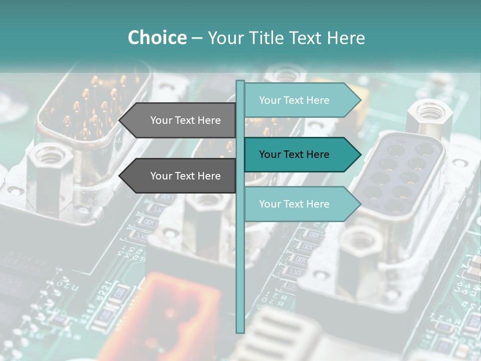 A Close Up Of A Computer Motherboard With Wires PowerPoint Template