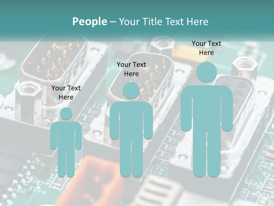 A Close Up Of A Computer Motherboard With Wires PowerPoint Template