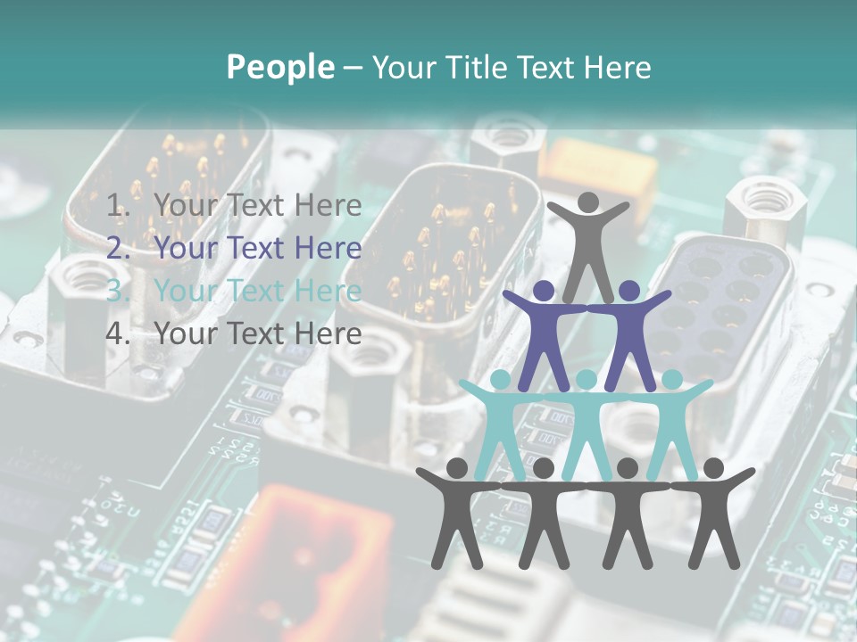 A Close Up Of A Computer Motherboard With Wires PowerPoint Template