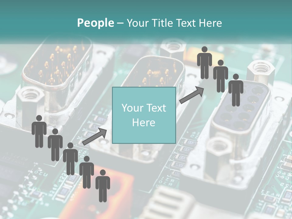 A Close Up Of A Computer Motherboard With Wires PowerPoint Template
