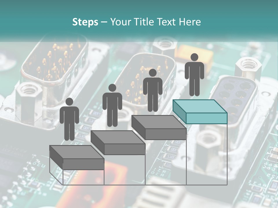 A Close Up Of A Computer Motherboard With Wires PowerPoint Template