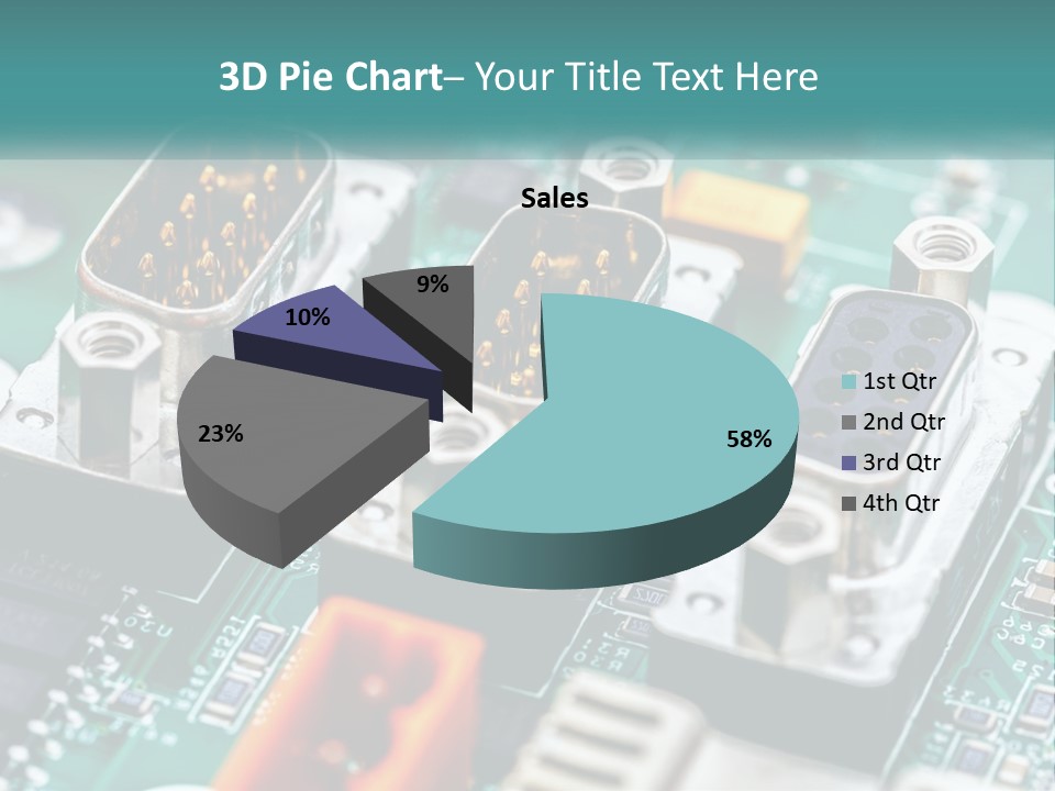 A Close Up Of A Computer Motherboard With Wires PowerPoint Template