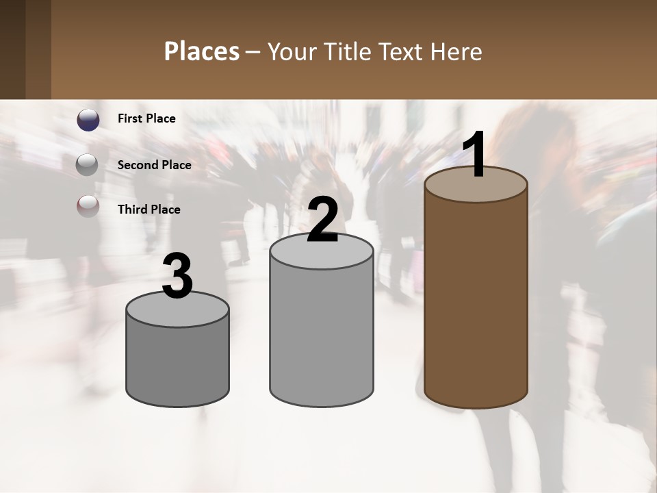 A Group Of People Walking Through A Building PowerPoint Template