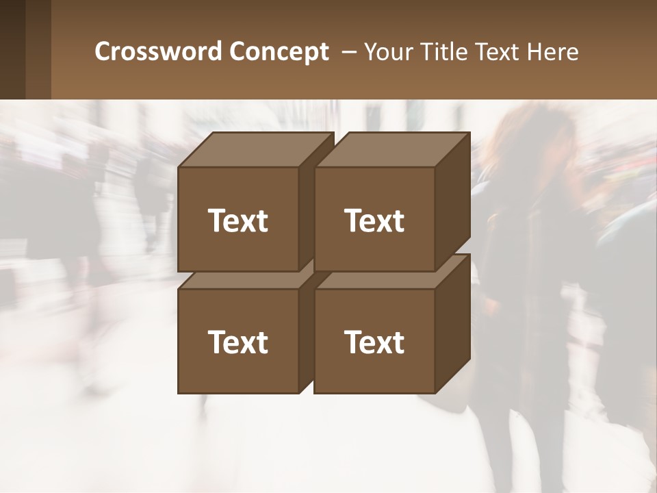 A Group Of People Walking Through A Building PowerPoint Template