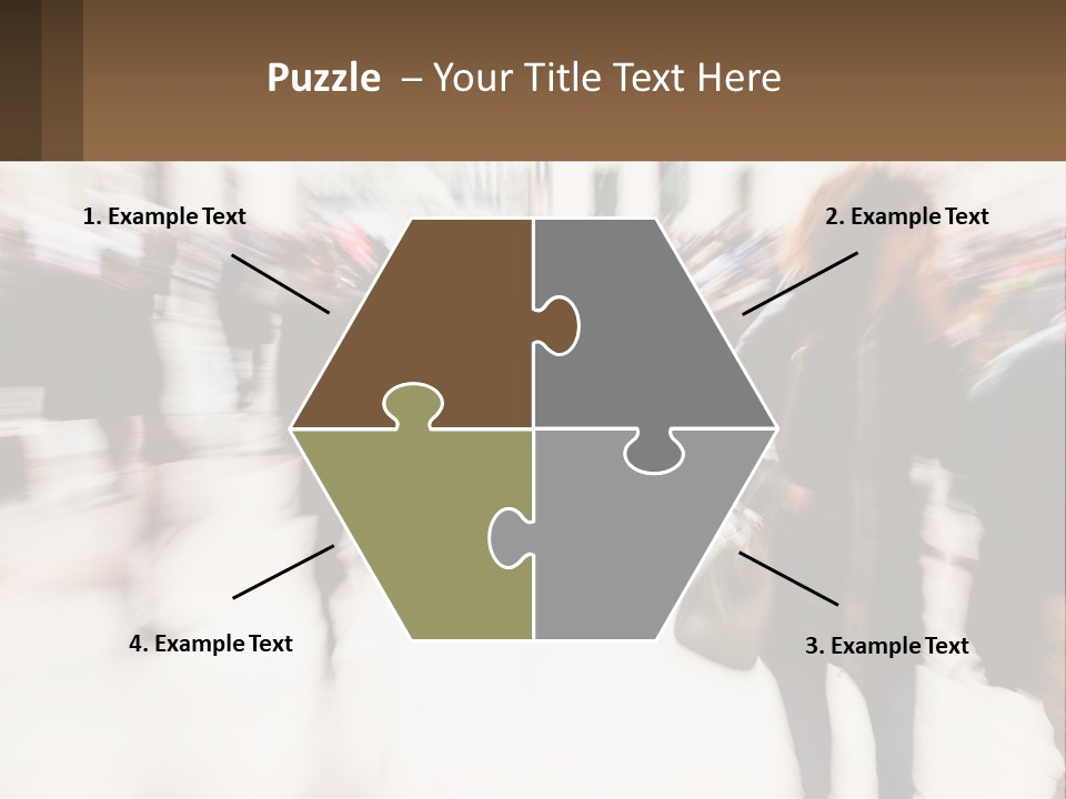 A Group Of People Walking Through A Building PowerPoint Template