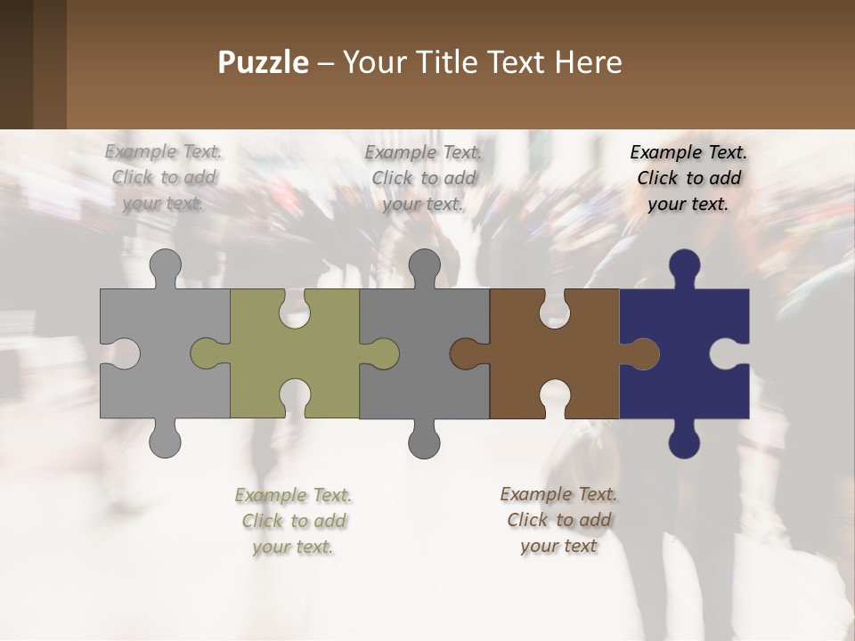 A Group Of People Walking Through A Building PowerPoint Template