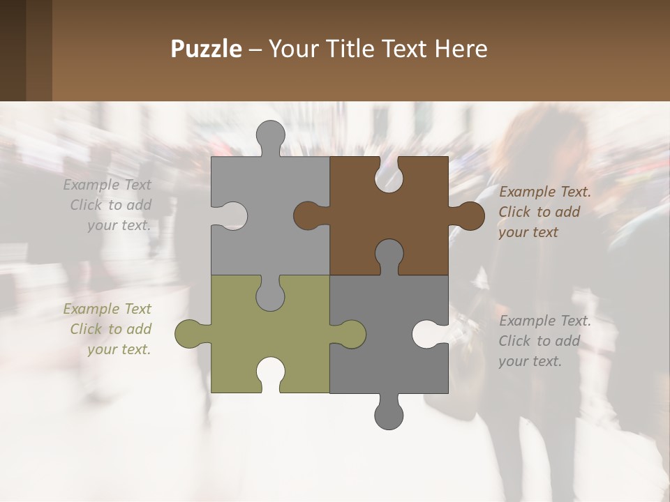 A Group Of People Walking Through A Building PowerPoint Template