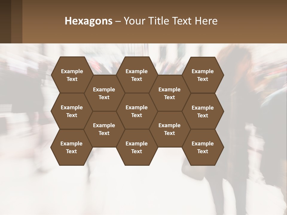 A Group Of People Walking Through A Building PowerPoint Template