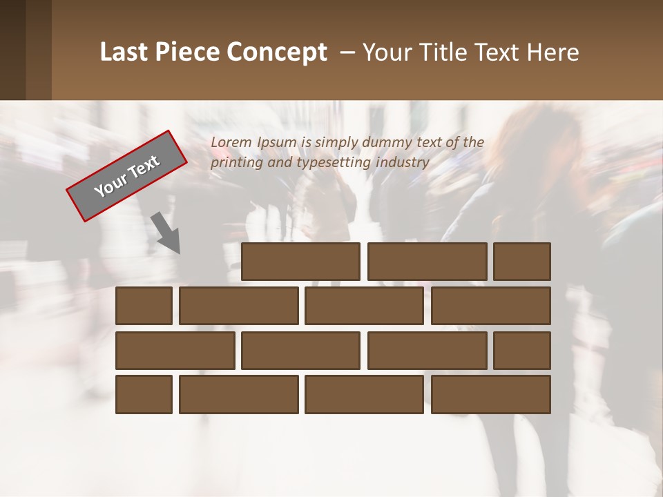 A Group Of People Walking Through A Building PowerPoint Template