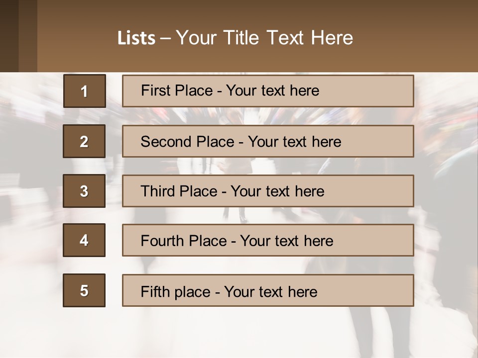 A Group Of People Walking Through A Building PowerPoint Template
