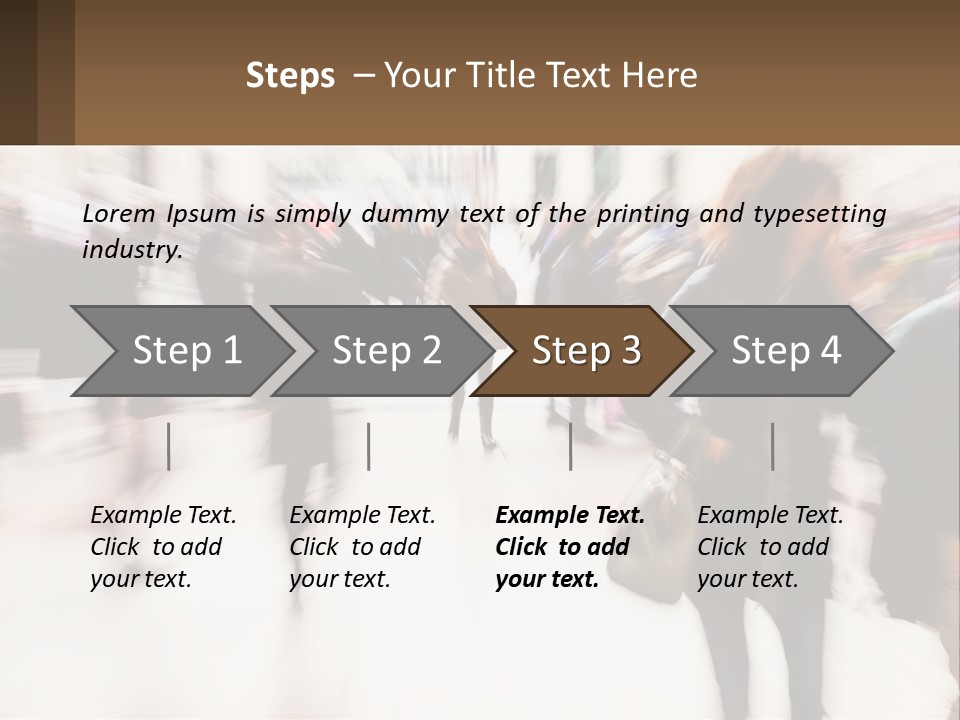 A Group Of People Walking Through A Building PowerPoint Template