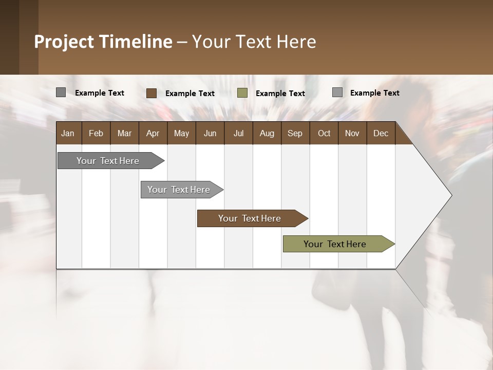 A Group Of People Walking Through A Building PowerPoint Template