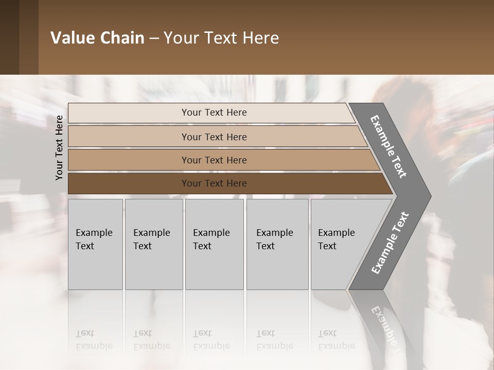 A Group Of People Walking Through A Building PowerPoint Template