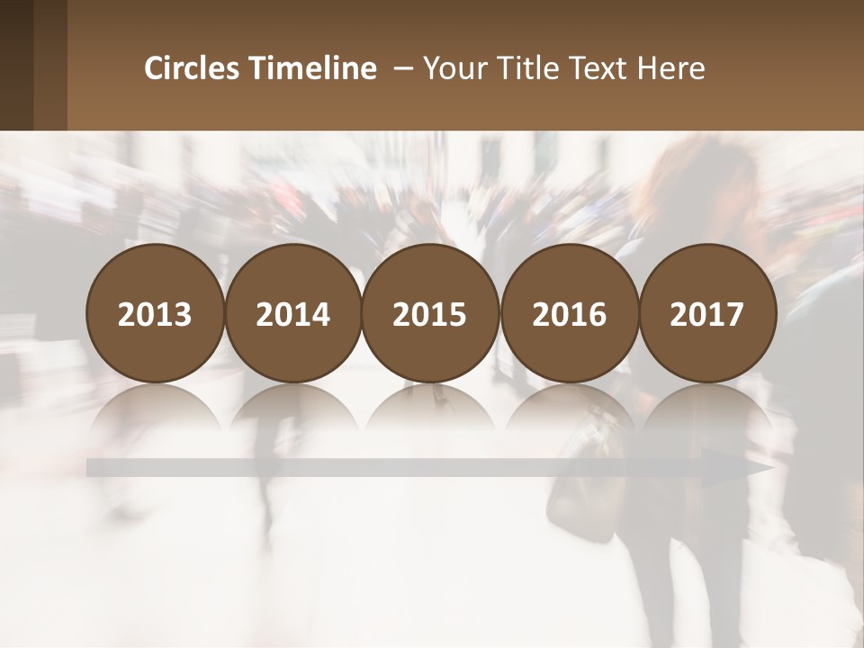 A Group Of People Walking Through A Building PowerPoint Template