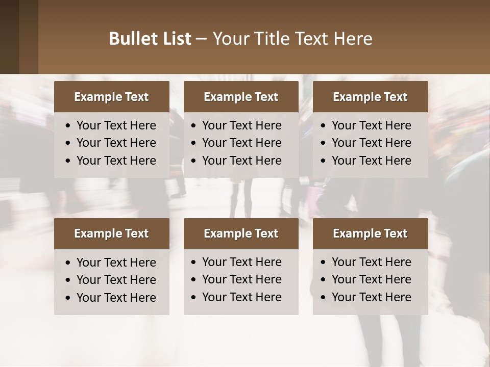 A Group Of People Walking Through A Building PowerPoint Template