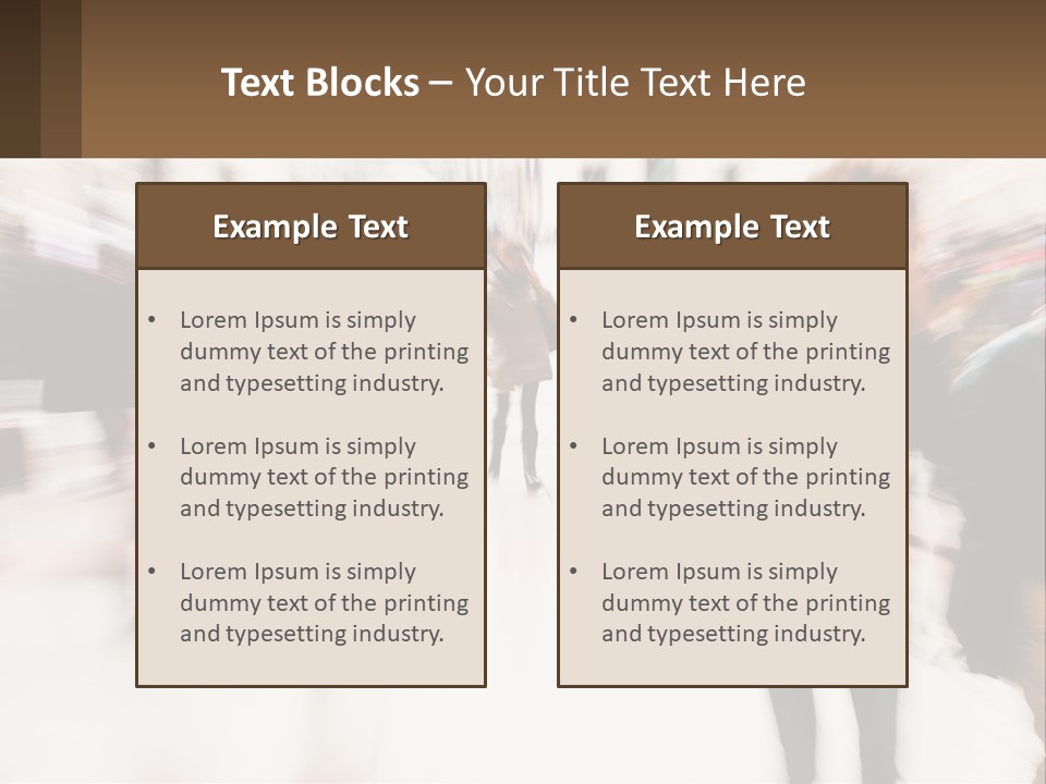 A Group Of People Walking Through A Building PowerPoint Template