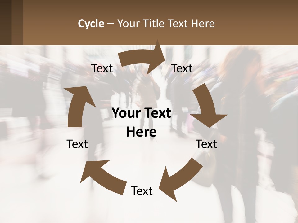 A Group Of People Walking Through A Building PowerPoint Template