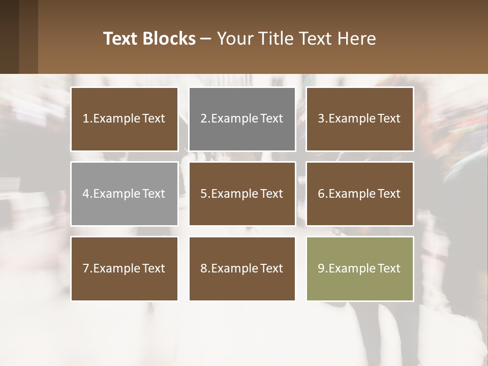 A Group Of People Walking Through A Building PowerPoint Template