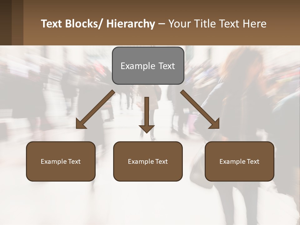 A Group Of People Walking Through A Building PowerPoint Template
