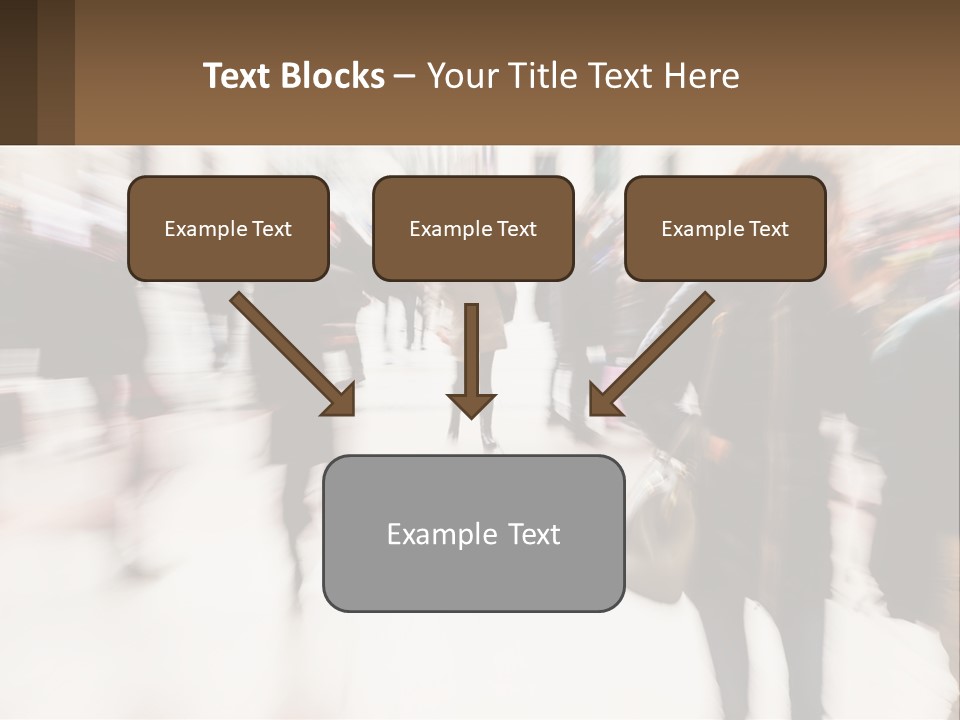 A Group Of People Walking Through A Building PowerPoint Template