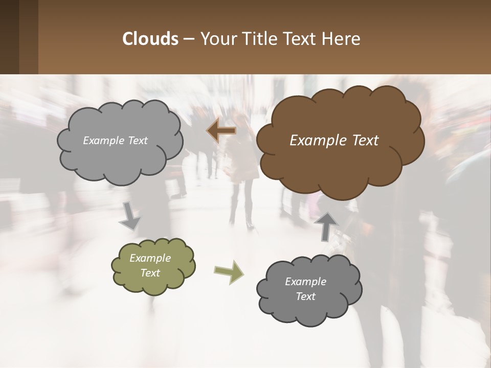 A Group Of People Walking Through A Building PowerPoint Template