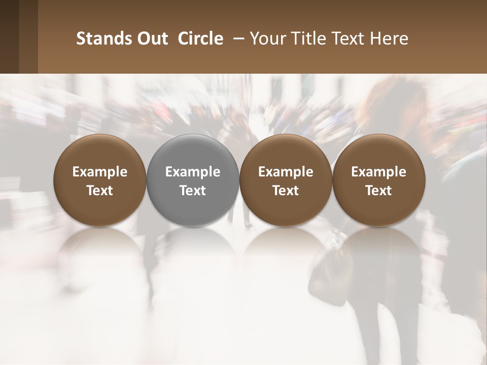 A Group Of People Walking Through A Building PowerPoint Template