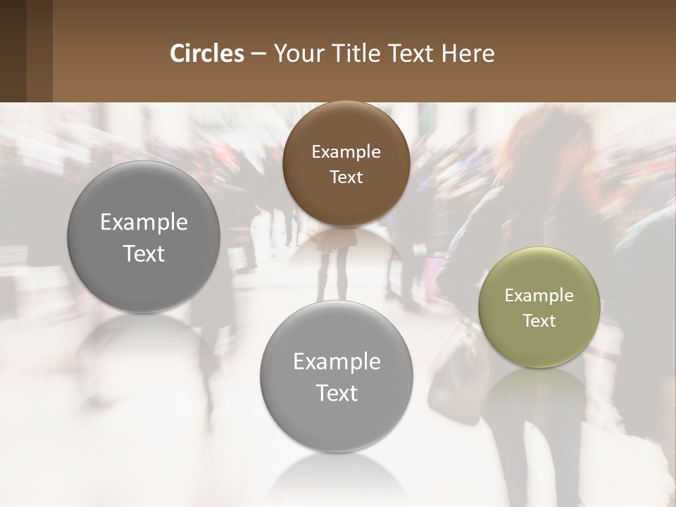 A Group Of People Walking Through A Building PowerPoint Template